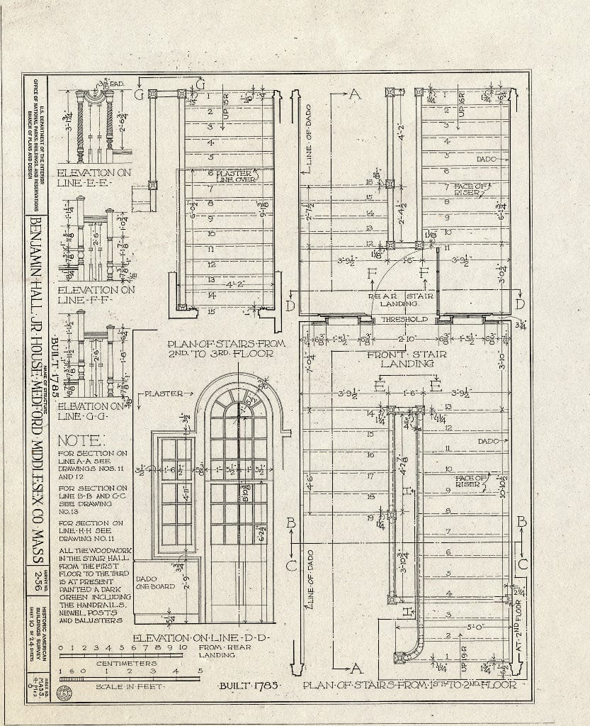 Blueprint HABS Mass,9-MED,8- (Sheet 10 of 24) - Benjamin Hall Jr. House, 57 High Street, Medford, Middlesex County, MA