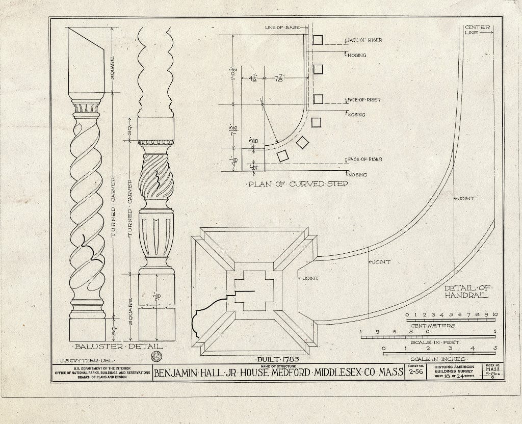 Blueprint HABS Mass,9-MED,8- (Sheet 18 of 24) - Benjamin Hall Jr. House, 57 High Street, Medford, Middlesex County, MA