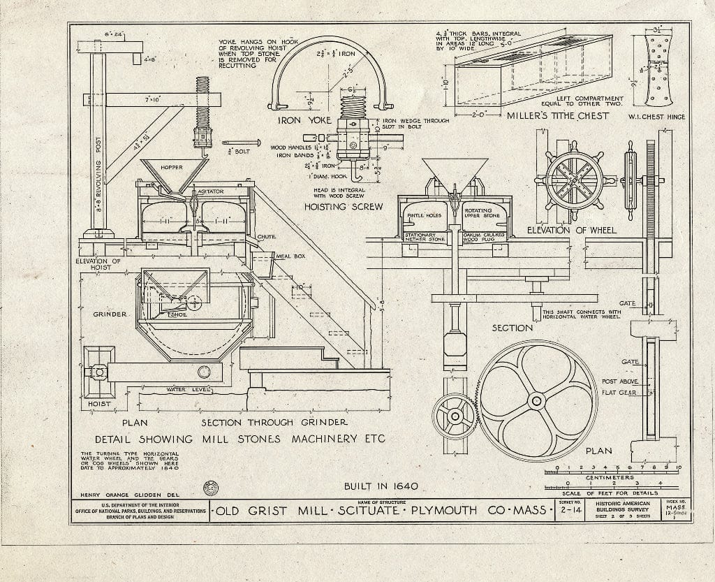 Blueprint HABS Mass,12-GREBU,1- (Sheet 2 of 3) - Isaac Stedman Grist Mill, County Way, Greenbush, Plymouth County, MA