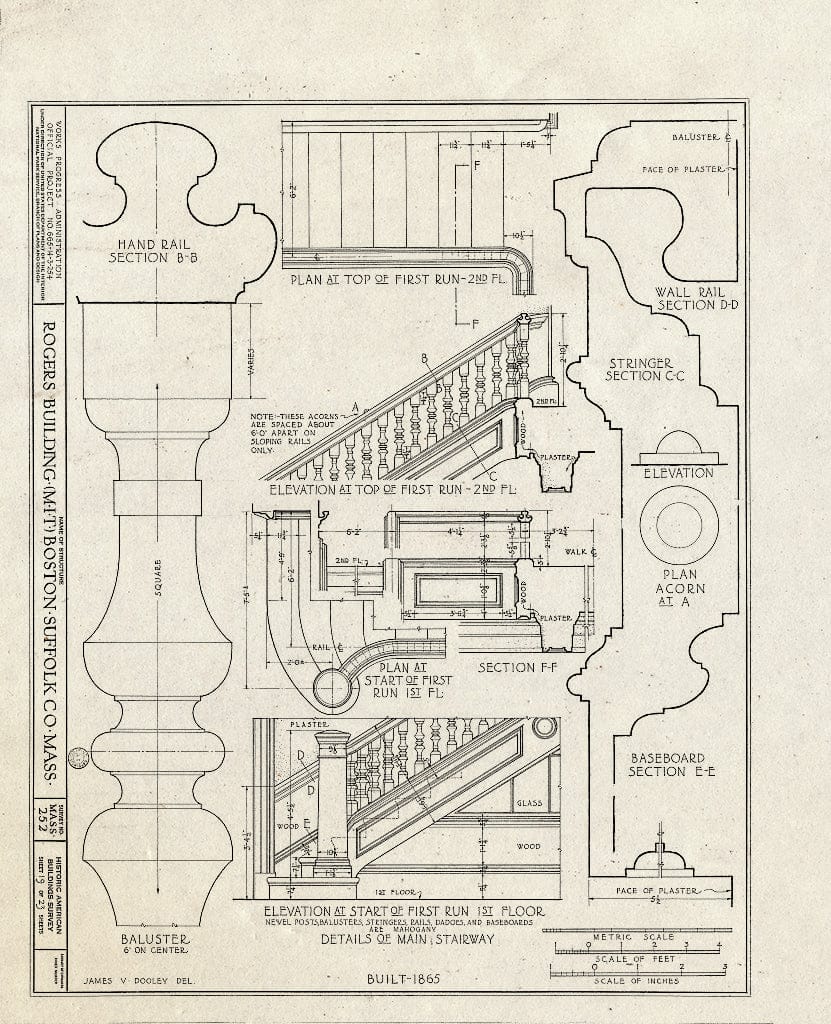 Blueprint HABS Mass,13-BOST,56- (Sheet 19 of 23) - M.I.T, Rogers Building, 491 Boylston Street, Boston, Suffolk County, MA