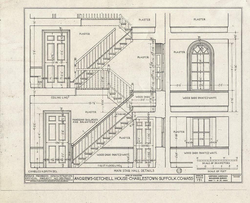 Blueprint HABS Mass,13-Char,5- (Sheet 11 of 16) - Andrews-Getchell Hou ...