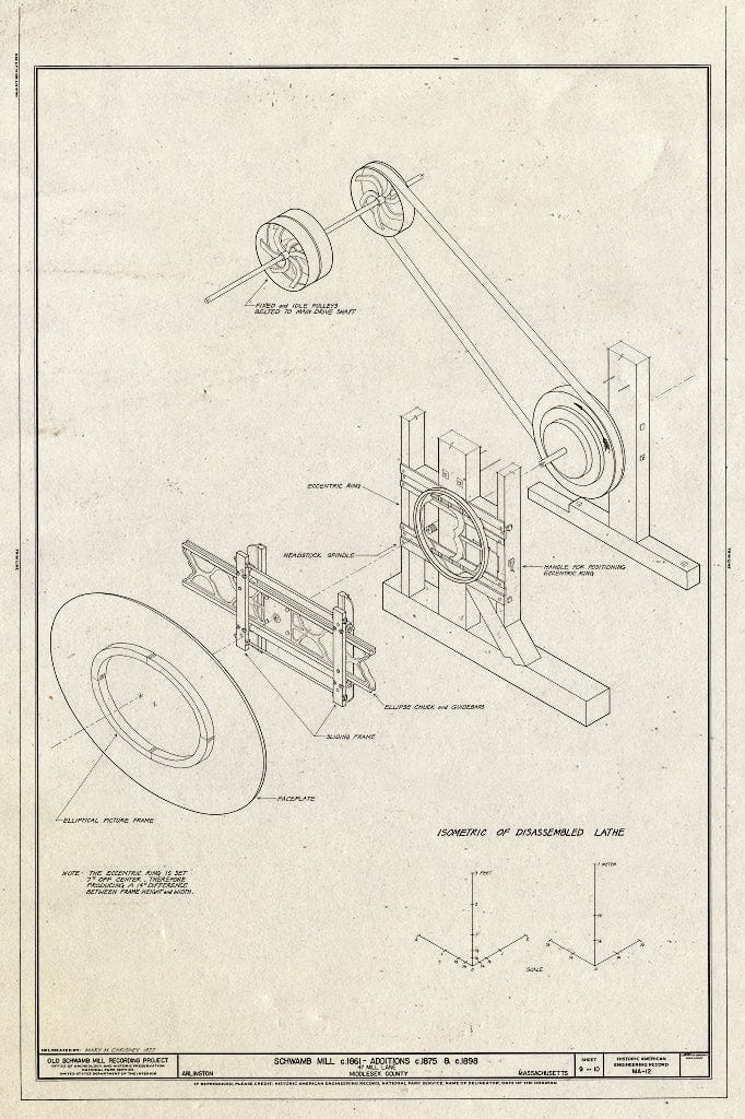 Blueprint HAER Mass,9-ARL,4- (Sheet 9 of 10) - Schwamb Mill, 17 Mill Lane, Arlington, Middlesex County, MA