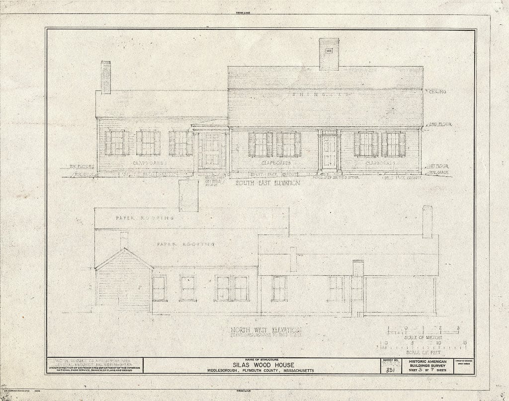 Blueprint HABS Mass,12-MIDBO,10- (Sheet 3 of 9) - Silas Wood House, Middleboro, Plymouth County, MA