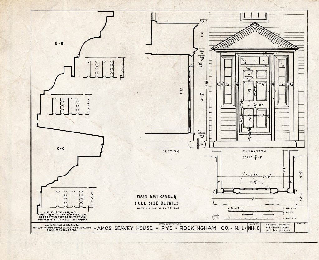 Blueprint HABS NH,8-RY,1- (Sheet 6 of 21) - Amos Seavey House, Beach Boulevard, Rye, Rockingham County, NH