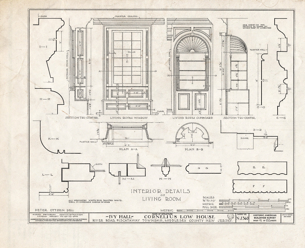 Blueprint HABS NJ,12-NEBRU.V,3- (Sheet 12 of 22) - Ivy Hall, 1225 River Road, Piscataway, Middlesex County, NJ