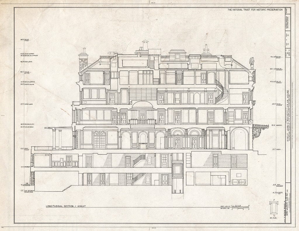 Blueprint HABS NY,60-POHI,1A- (Sheet 13 of 14) - Kykuit, John D. Rocke ...