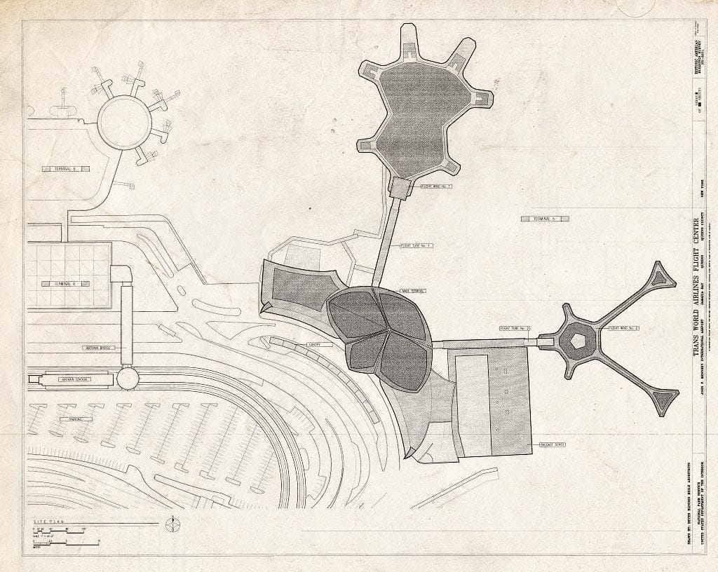 Blueprint Site Plan - Trans World Airlines Flight Center, John F. Kennedy International Airport, Jamaica Bay, Queens (Subdivision), Queens County, NY