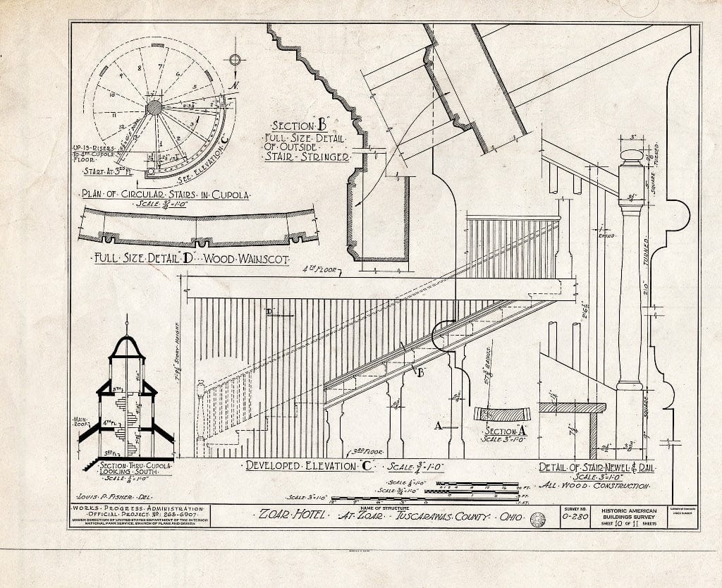 Blueprint HABS Ohio,79-ZOAR,2- (Sheet 10 of 11) - Zoar Hotel, Second & Main Streets, Zoar, Tuscarawas County, OH