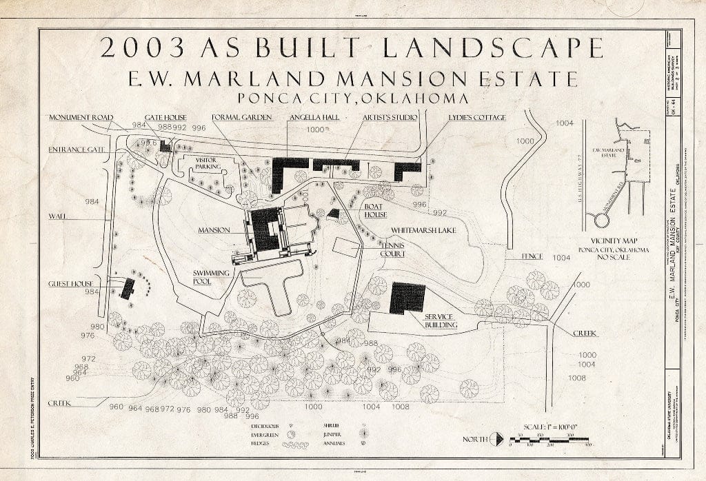 Blueprint HABS OK64 (Sheet 2 of 3) E.W. Marland Mansion Estate, 901 Historic Pictoric