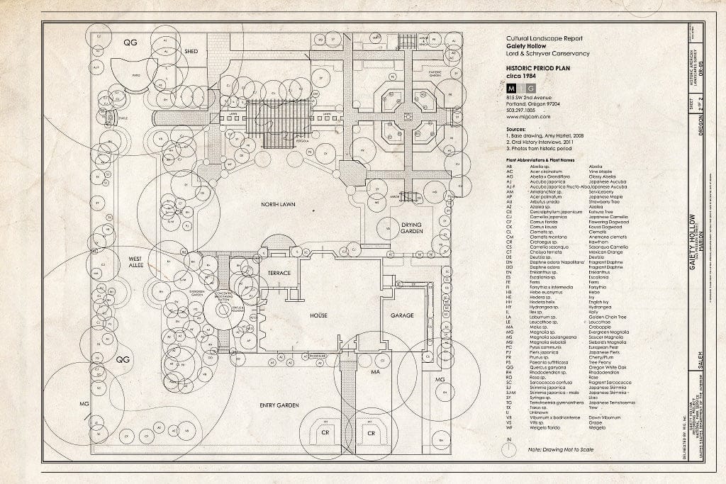 Blueprint 2. Historic Period Plan ca. 1984 - Gaiety Hollow, 545 Mission Street, Salem, Marion, OR