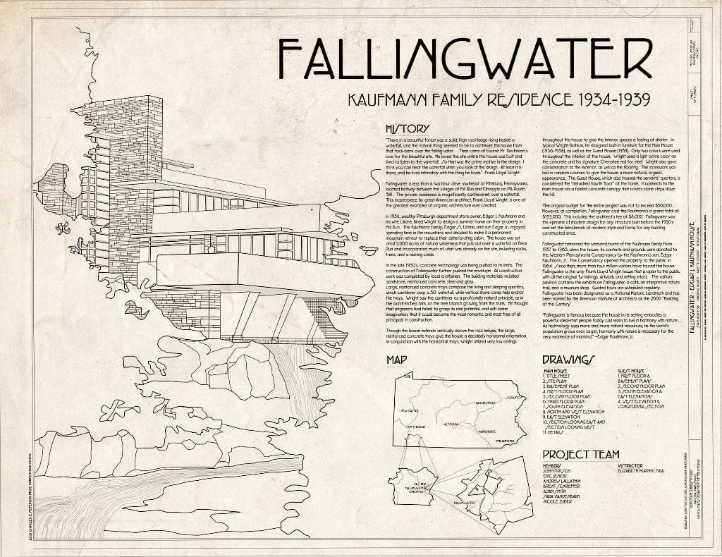 Blueprint Cover Sheet - Fallingwater, State Route 381 (Stewart Townshi ...