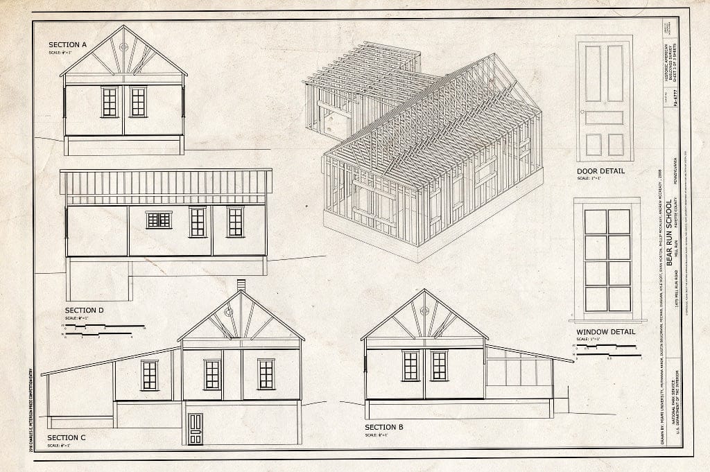 Window Shutter Axonometry Blueprint Sections, Axonometric, Door Detail and Window Detail - Bear ...