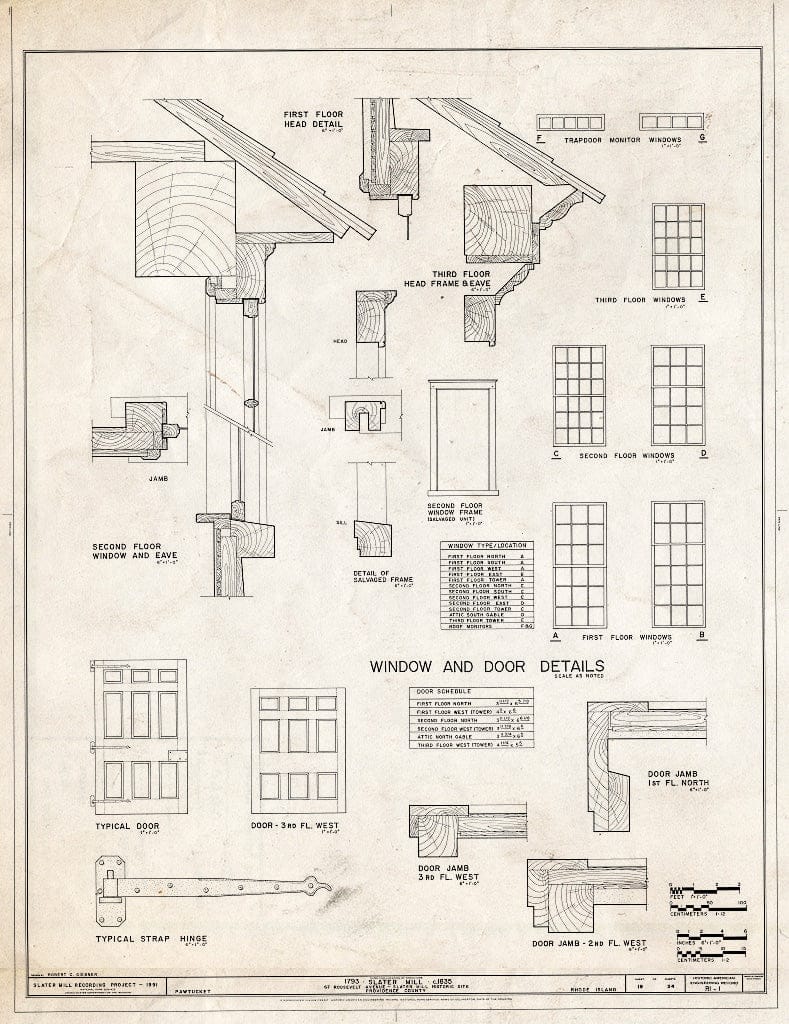 Blueprint HAER RI,4-PAWT,3- (Sheet 19 of 24) - Slater Mill, Pawtucket, Providence County, RI
