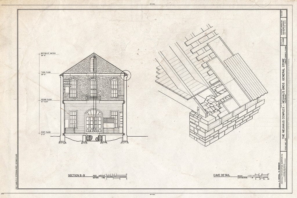 Blueprint HABS TEX,143HACK,1B (Sheet 7 of 11) Neuhas Complex, Neu Historic Pictoric