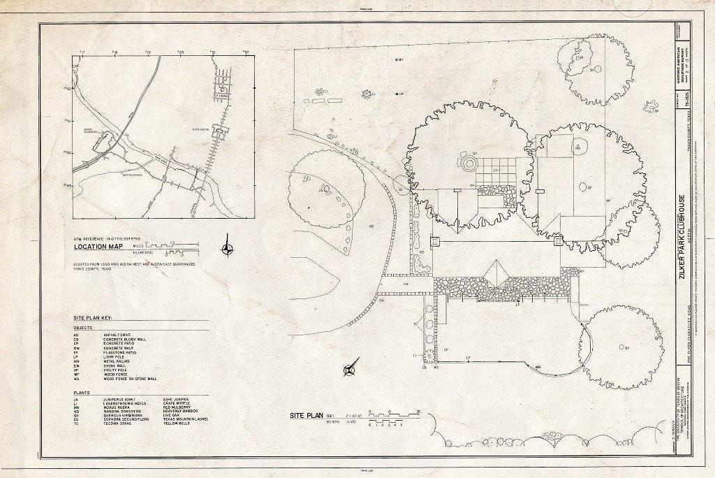 Blueprint Site Plan - Zilker Park Club House, 200 Clubhouse Road, Austin, Travis County, TX
