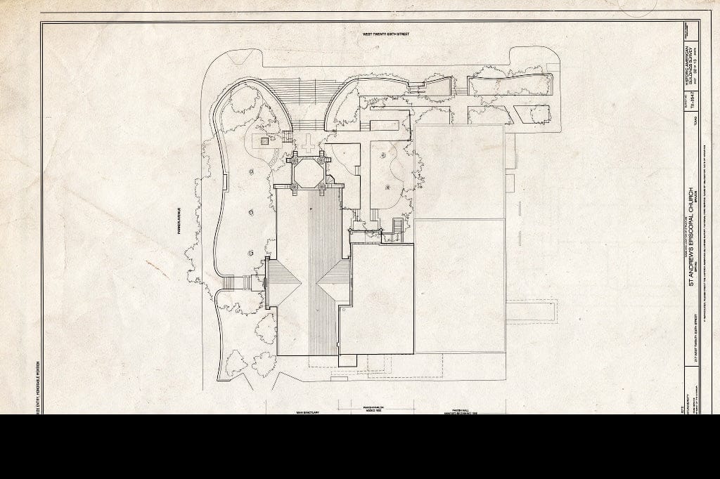 Blueprint Site Plan - Saint Andrew's Episcopal Church, 217 West Twenty-Sixth Street, Bryan, Brazos County, TX