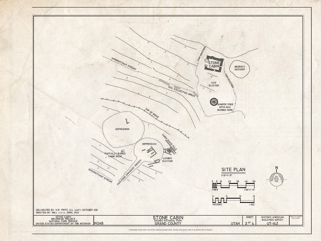 Blueprint Site Plan - Stone Cabin, Moab, Grand County, UT