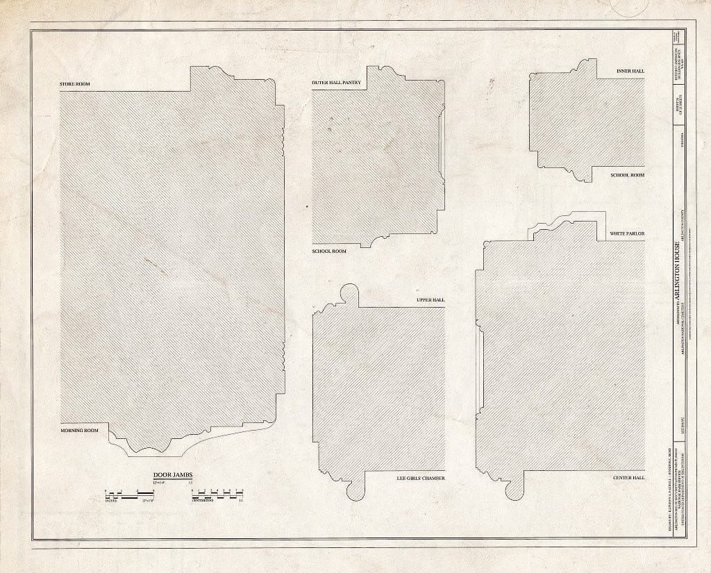 Blueprint HABS VA,7-ARL,1- (Sheet 20 of 23) - Arlington House, Lee Drive, Arlington National Cemetery, Arlington, Arlington County, VA