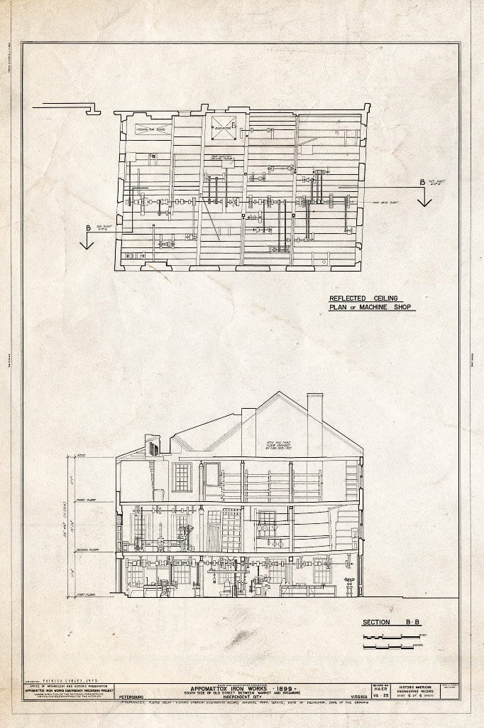 Blueprint HAER VA,27-PET,32- (Sheet 6 of 6) - Appomattox Iron Works, 20-28 Old Street, Petersburg, Petersburg, VA