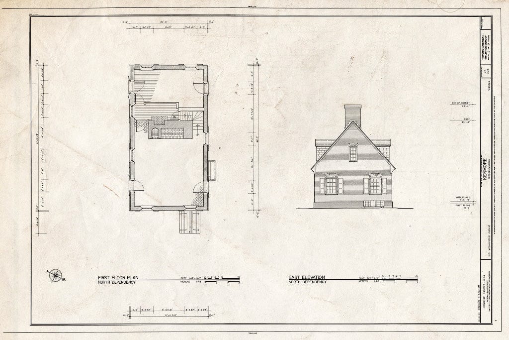 Blueprint HABS VA,89-FRED,1- (Sheet 19 of 19) - Kenmore, 1201 Washington Avenue, Fredericksburg, Fredericksburg, VA