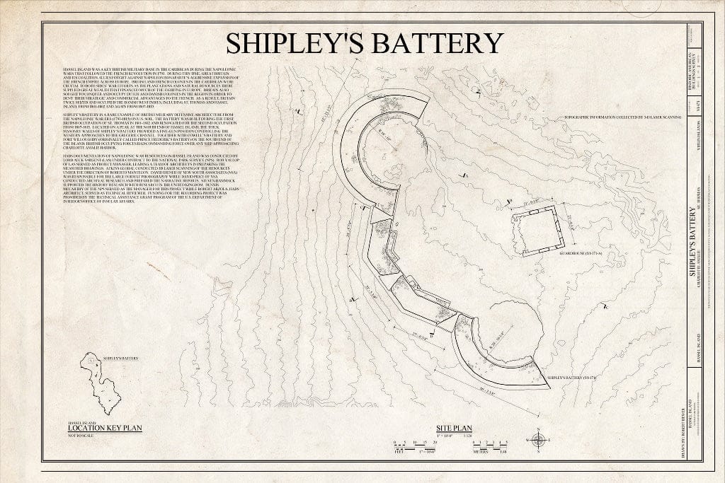 Blueprint Site Plan - Shipley's Battery, Charlotte Amalie, St. Thomas, VI