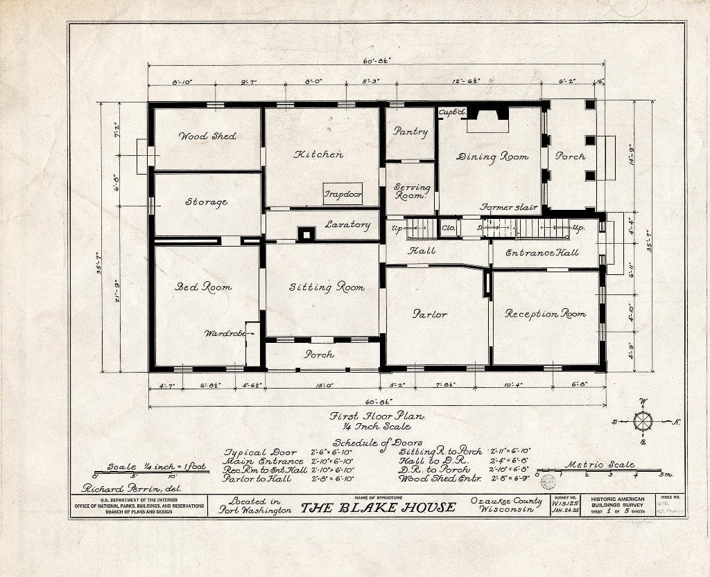Blueprint HABS WIS,45-POWASH,1- (Sheet 1 of 5) - Blake House, 511 Gran ...