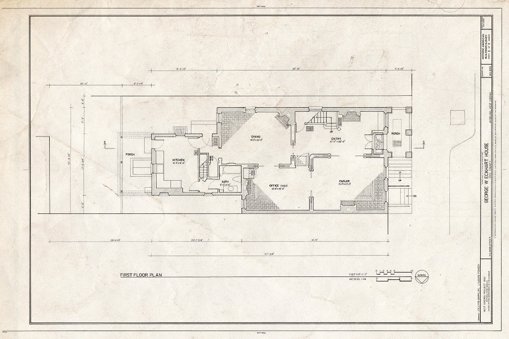 Blueprint HABS WVA,35-Wheel,36- (Sheet 2 of 5) - George W. Eckhart House, 810 Main Street, Wheeling, Ohio County, WV