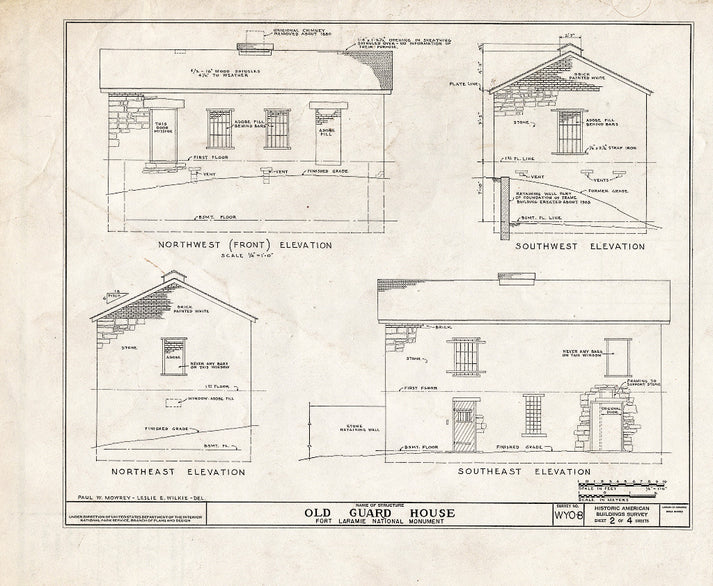 Blueprint HABS WYO,8-FOLA,3F- (Sheet 2 of 4) - Fort Laramie, Old Guard ...