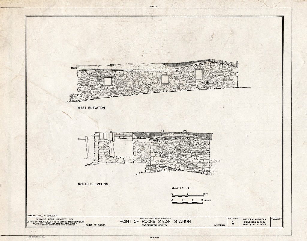 Blueprint HABS WYO,19-PTROC.V,1- (Sheet 4 of 4) - Point of Rocks Stage Station, Rock Springs Vicinity, Point of Rocks, Sweetwater County, WY