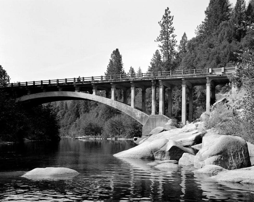 Historic Photo : Freeman's Crossing Bridge, Spanning Middle Fork of Yuba River at CA State Highway 49, North San Juan, Nevada County, CA 4 Photograph