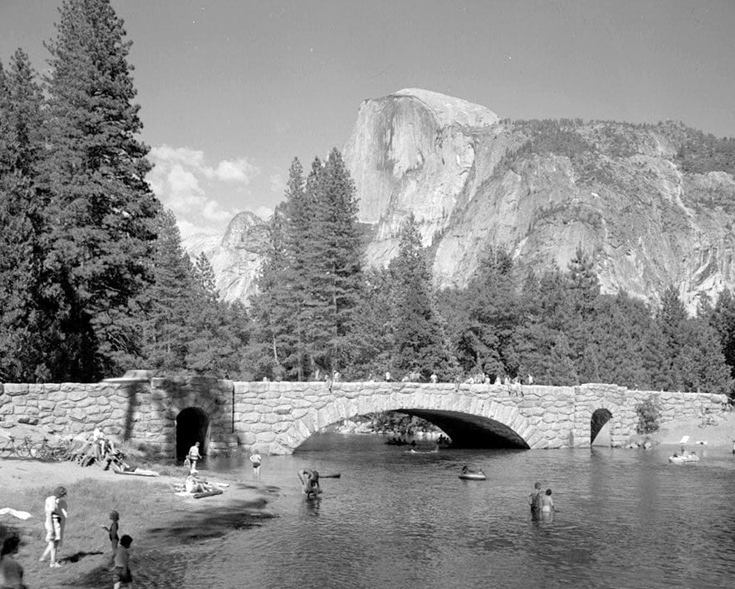 Historic Photo : Stoneman Bridge, Spanning Merced River on Stoneman Crossover Road, Yosemite Village, Mariposa County, CA 1 Photograph