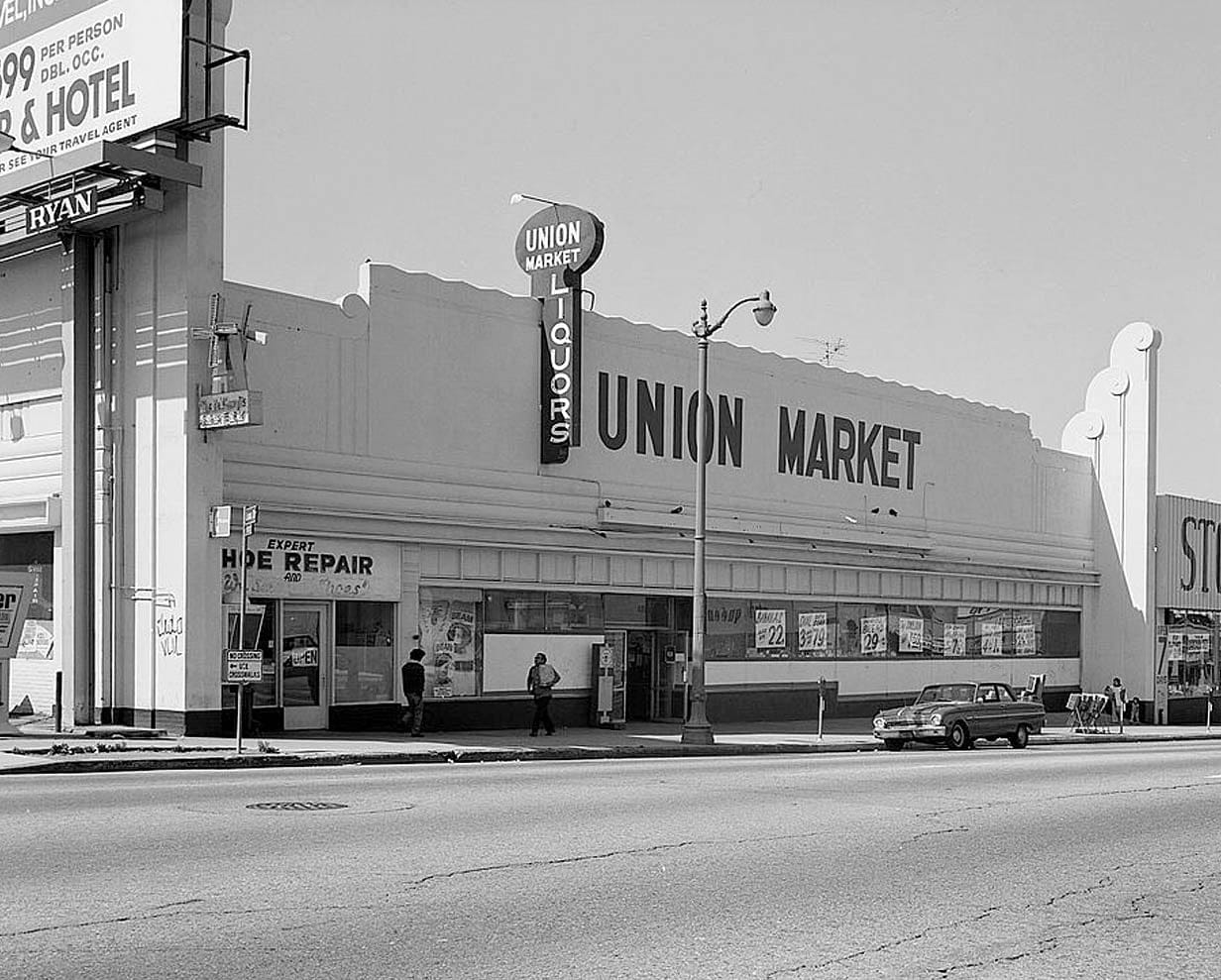 Historic Photo : Union Market, 1530-1536 West Sixth Street, Los Angeles, Los Angeles County, CA 1 Photograph