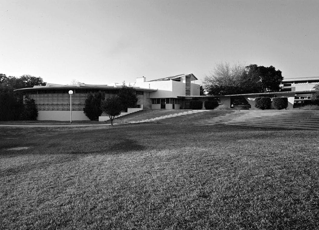 Historic Photo : Florida Southern College, E. T. Roux Library, McDonald & Johnson Avenues, Lakeland, Polk County, FL 1 Photograph