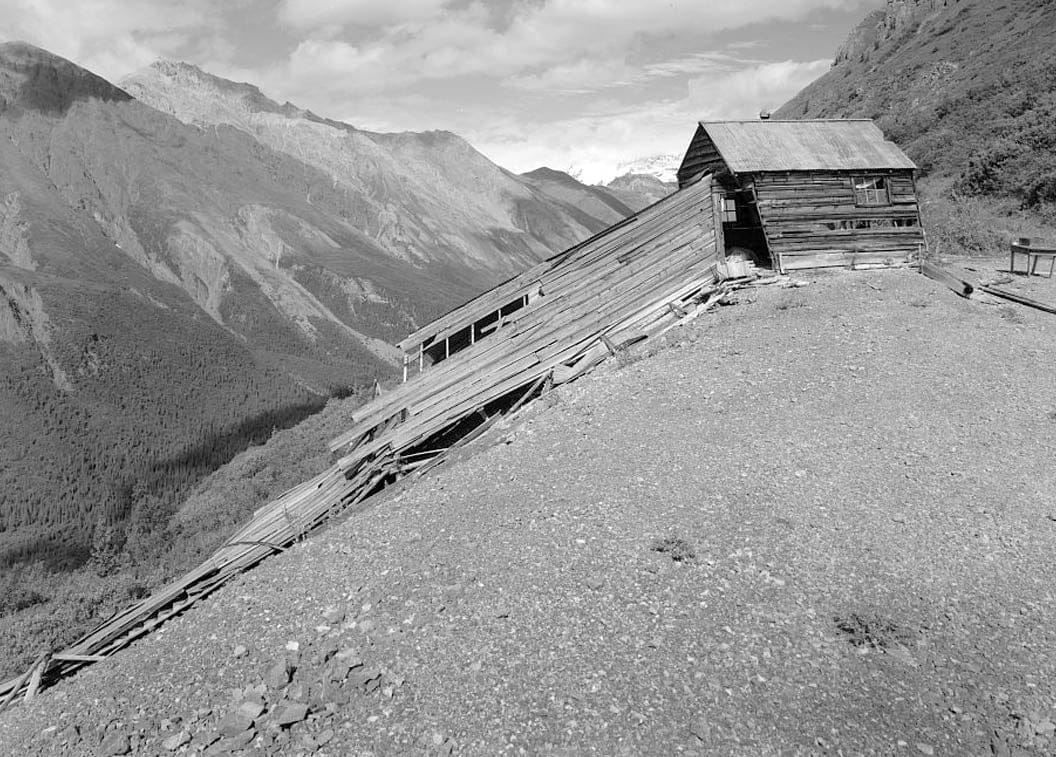 Historic Photo : Green Butte Copper Company, Covered Stairway, McCarthy Creek 12 miles Northeast of McCarthy, McCarthy, Valdez-Cordova Census Area, AK 1 Photograph