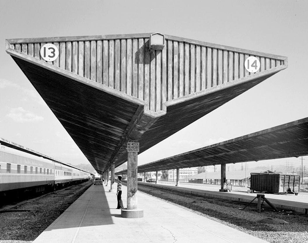 Historic Photo : Los Angeles Union Passenger Terminal, Tracks & Shed, 800 North Alameda Street, Los Angeles, Los Angeles County, CA 1 Photograph