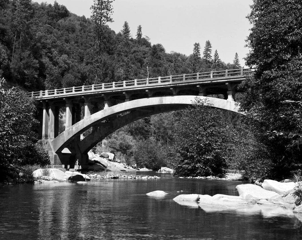 Historic Photo : Freeman's Crossing Bridge, Spanning Middle Fork of Yuba River at CA State Highway 49, North San Juan, Nevada County, CA 2 Photograph