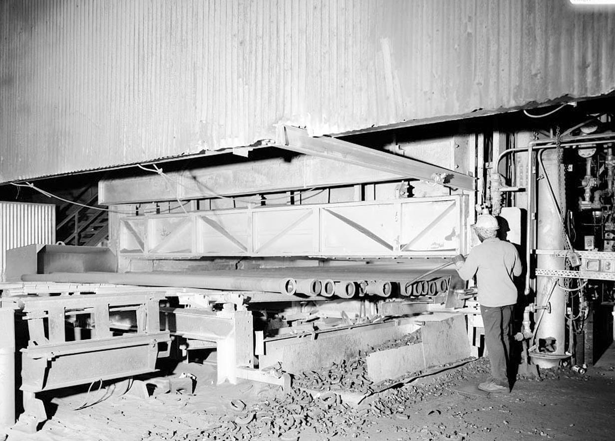 Historic Photo : McWane Cast Iron Pipe Company, Pipe Casting Area, 1201 Vanderbilt Road, Birmingham, Jefferson County, AL 1 Photograph