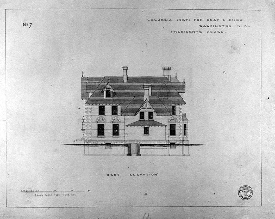 Historic Photo : Gallaudet College, President's House, Seventh Street & Florida Avenue Northeast, Washington, District of Columbia, DC 3 Photograph