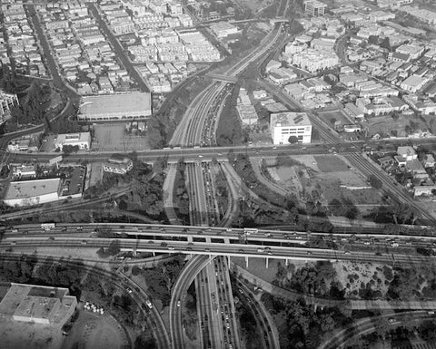Four Level Interchange, Intersection of Arroyo Seco Parkway & Harbor, Hollywood, & Santa Ana Freeways (milepost 23.69), Los Angeles, Los Angeles County, CA 2