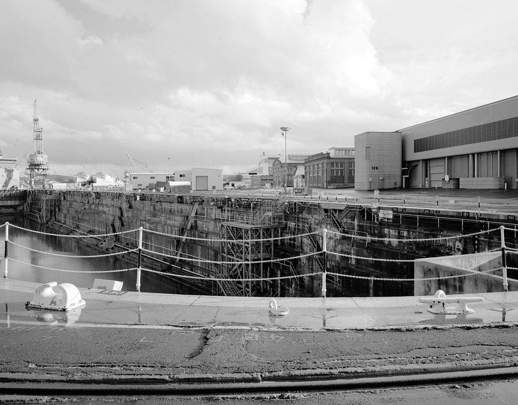 Historic Photo : Mare Island Naval Shipyard, Drydock No. 2, California Avenue, east side near Ninth Street, Vallejo, Solano County, CA 1 Photograph