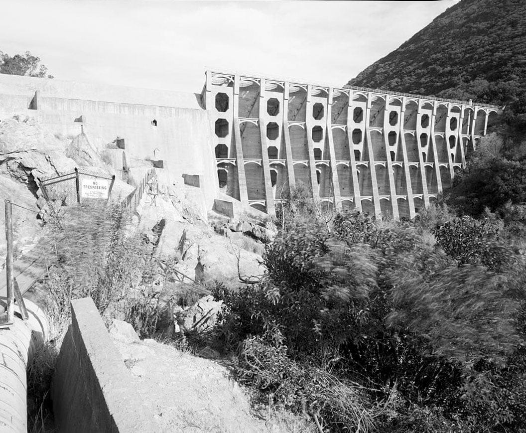 Historic Photo : Lake Hodges Flume, Along San Dieguito River between Lake Hodges & San Dieguito Reservoir, Rancho Santa Fe, San Diego County, CA 8 Photograph