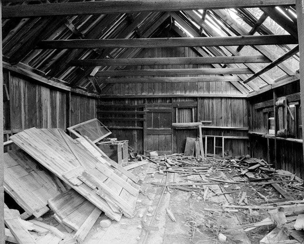 Historic Photo : Pawnee Mill Stable & Blacksmith Shop, Poplar Street, South Side, Saint Elmo (historical), Chaffee County, CO 1 Photograph