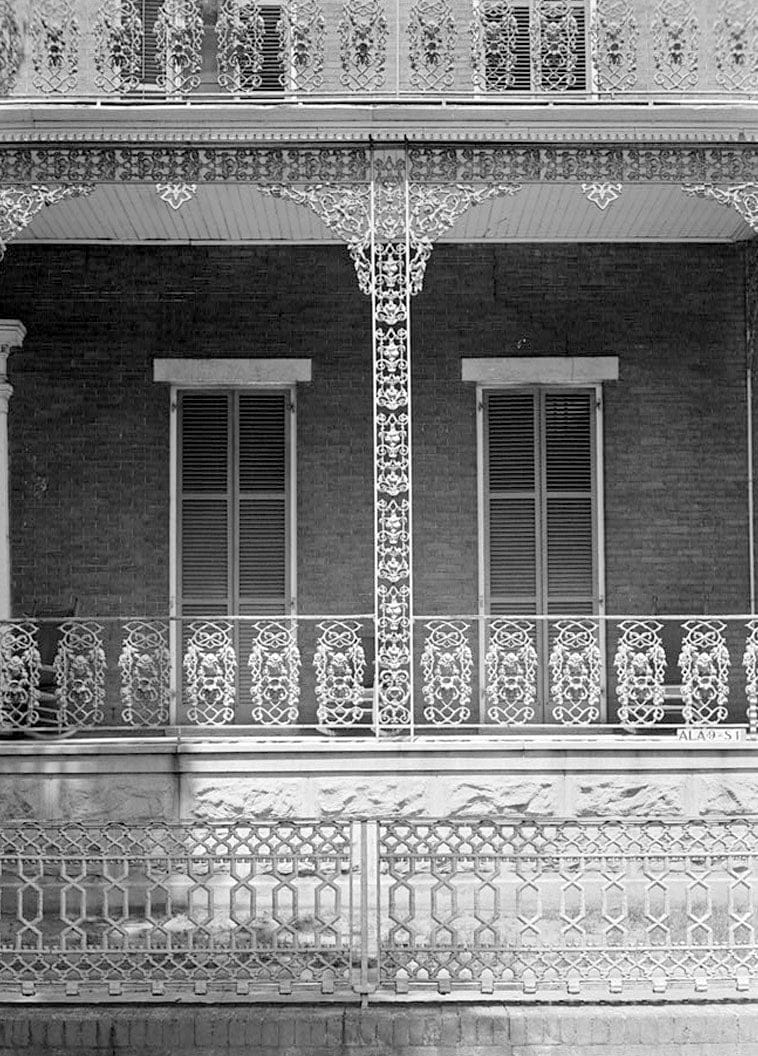 Historic Photo : Patrick Lyons House (Ironwork), 300 State Street, Mobile, Mobile County, AL 1 Photograph