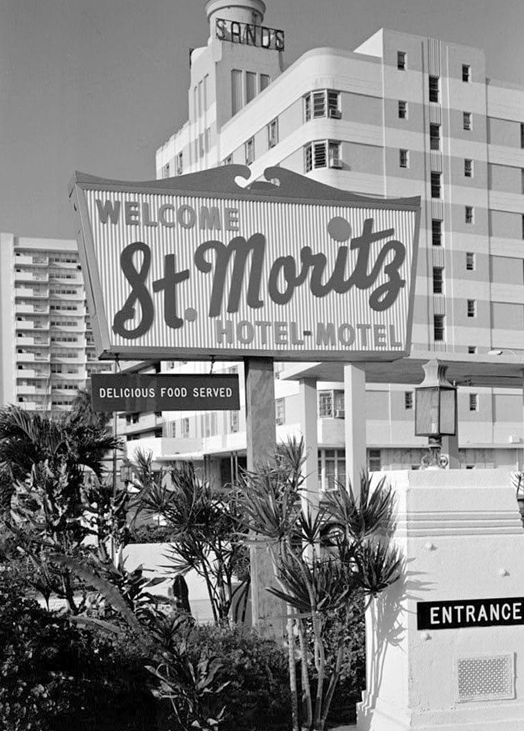 Historic Photo : St. Moritz Hotel-Motel, 1565 Collins Avenue, Miami, Miami-Dade County, FL 1 Photograph