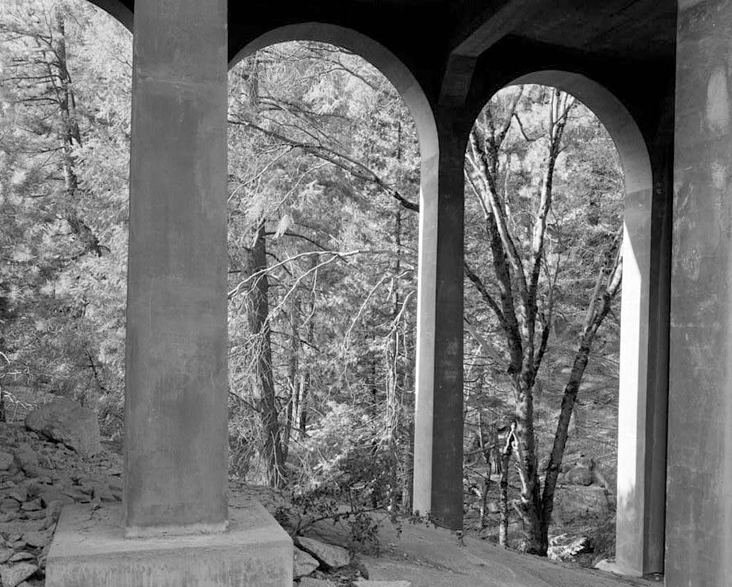 Historic Photo : Wildcat Creek Bridge, Spanning Wildcat Creek on New Big Oak Flat Road, Yosemite Village, Mariposa County, CA 1 Photograph