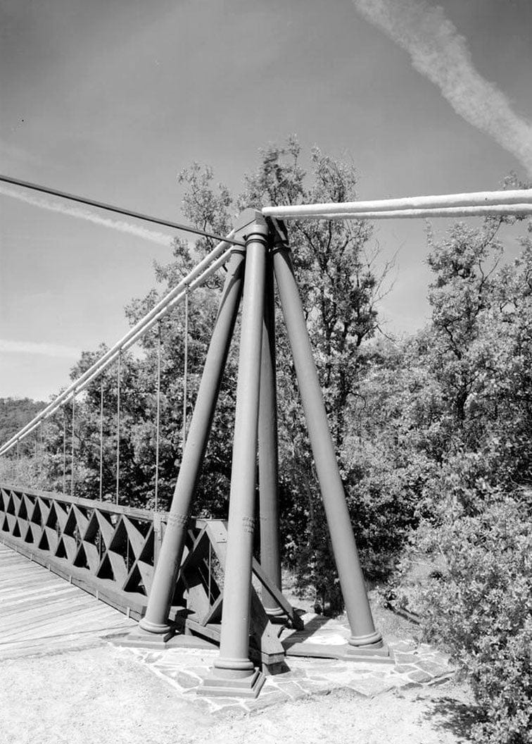 Historic Photo : Bidwell Bar Suspension Bridge & Stone Toll House, Near Lake Oroville (moved from fork of Feather River), Oroville, Butte County, CA 8 Photograph