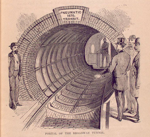 Art Print : 1872, Portal of The Broadway Tunnel. - Vintage Wall Art