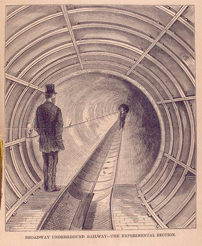 Art Print : 1872, Broadway Underground Railway - The Experimental Section. - Vintage Wall Art