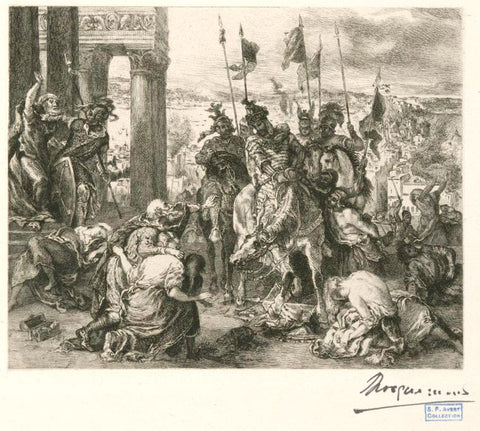 Art Print : 1889, Entree des croises A Constantinople, d'apres Delacroix. - Vintage Wall Art