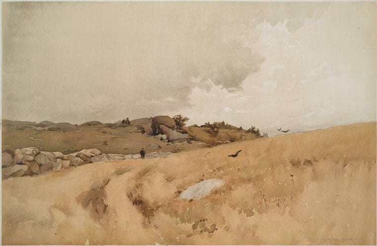 Art Print : The Crest of The Hill, Vintage Wall Art
